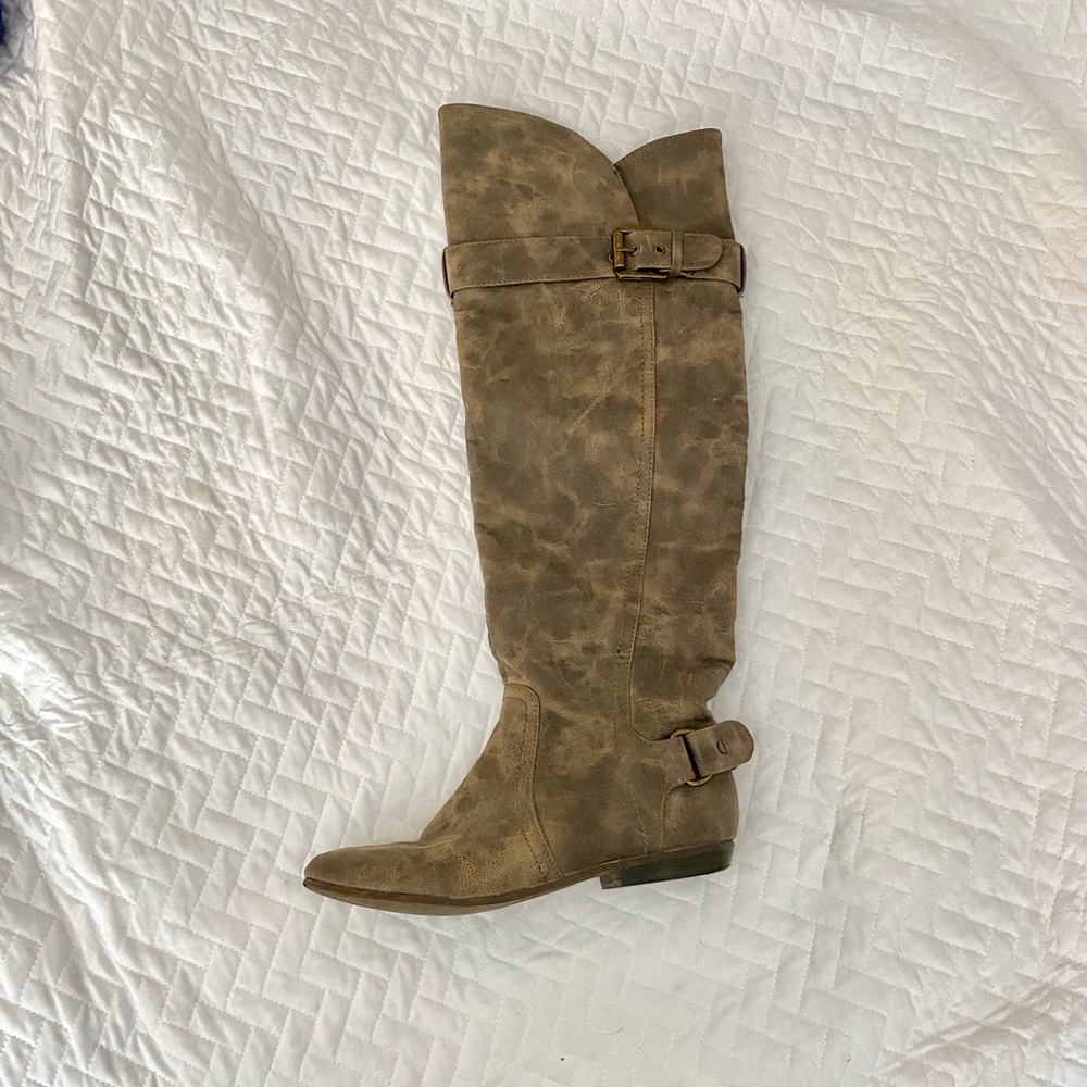 Knee high rustic brown boots